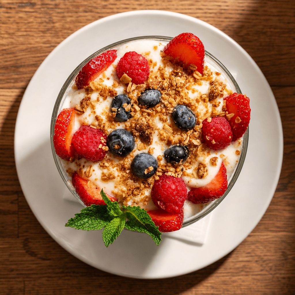 Yogurt + Berries + Granola.